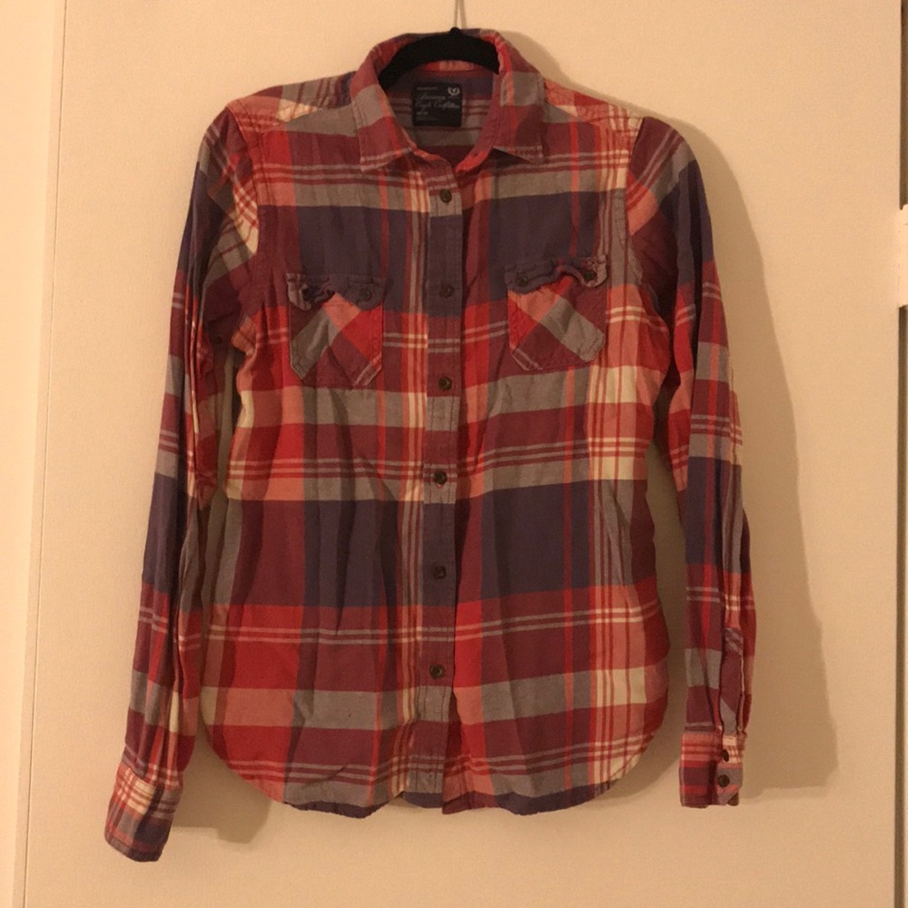 American Eagle Plaid Button Down